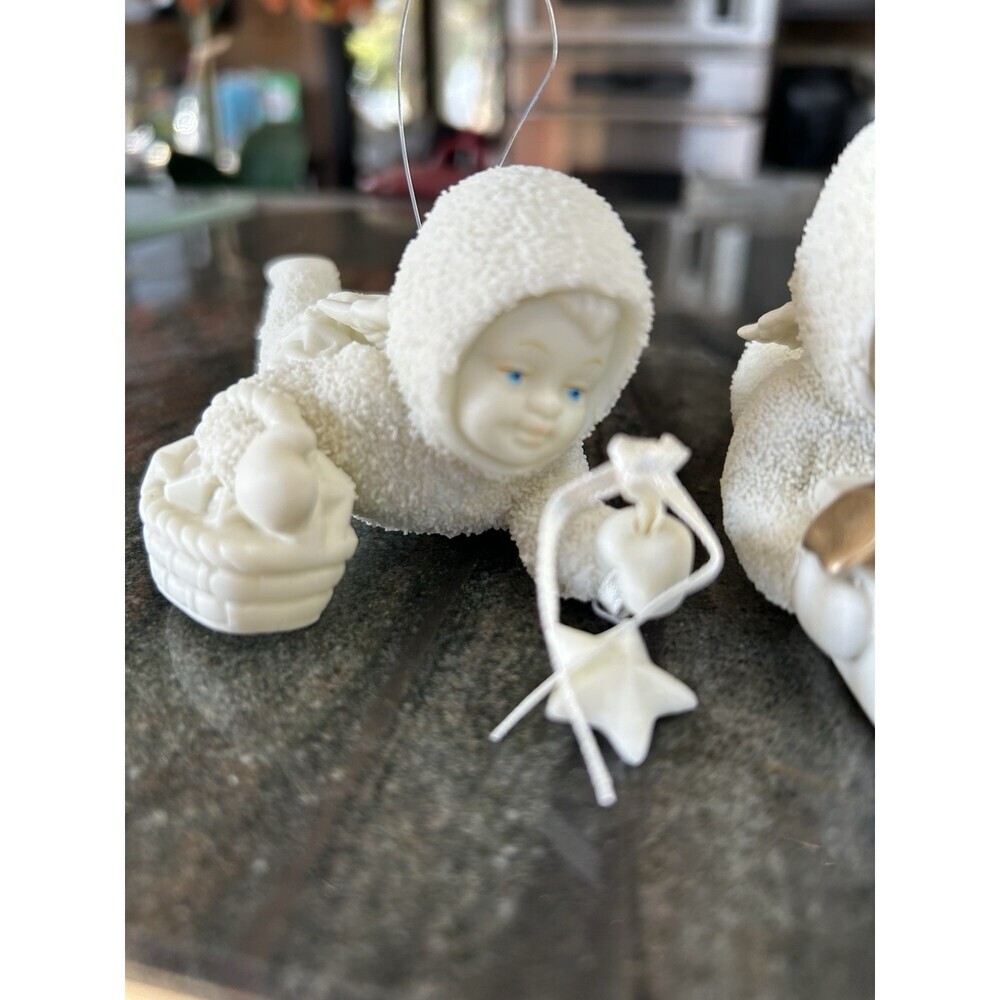 Department 56 Bisque Snow Baby Ornaments  2 With Hangers - Picture 8 of 8